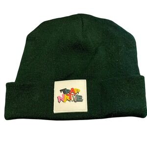 Trap Native Streetwear Beanie Hat Green Embroidered Patch Cuff Winter Warm